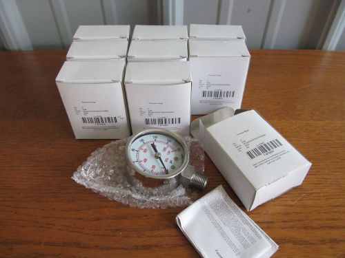 Lot of 9 stainless 2&#034; pressure gauge dial 1/4&#034;npt 0-160psi ss #4fmk8 (u-75[x9]) for sale
