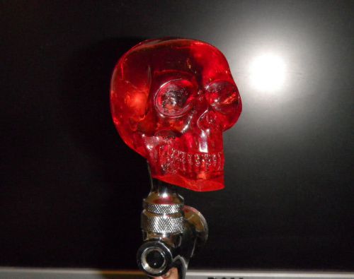 Custom beer tap handle clear red skull kegerator brew skeleton head resin new for sale