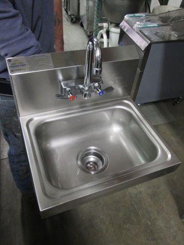Advanced Tabco Stainless Steel Wall Mount Hand Sink 7-PS-60 Splash Guard Faucet