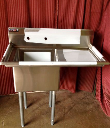 New food prep sink 18x18 right side drain board nsf 1 compartment stainles steel for sale