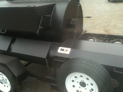Bbq rotisserie smoker pit w/ warmer box and trailer gas for sale