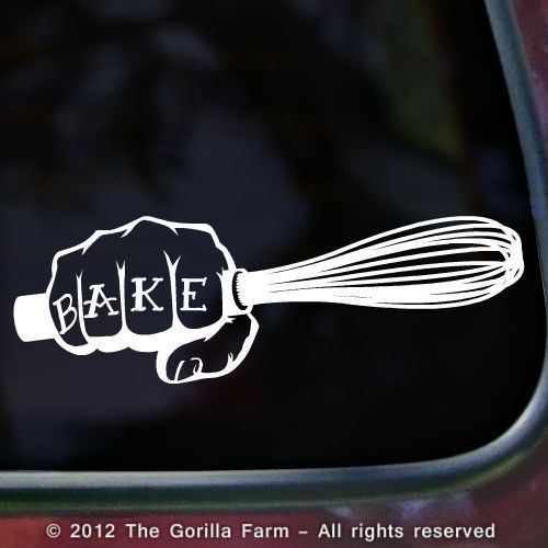 BAKER Chef Cook Knife Vinyl Decal Sticker Car Laptop Window WHITE BLACK PINK
