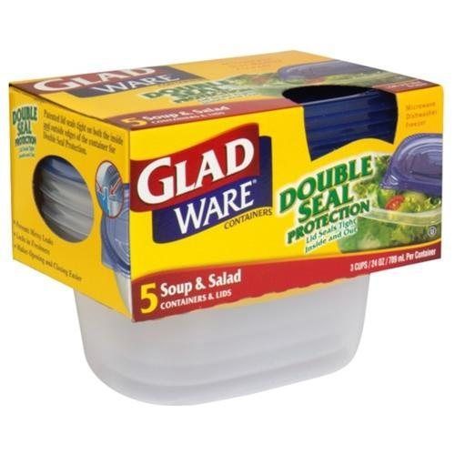 Glad® GladWare Soup and Salad Food Storage Containers 24 oz, 5/Pack