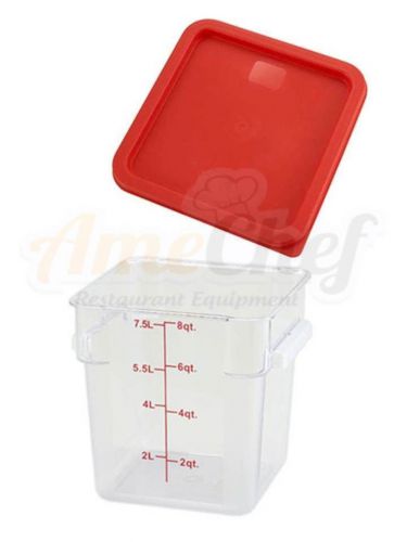 New Set of 6 Polycarbonate Clear Food Storage Square Containers 8 Qt with Lids