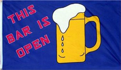 New 3x5 this bar is open flag banner sign for sale