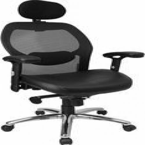 Flash Furniture LF-W42-L-HR-GG High Back Super Mesh Office Chair with Black Ital