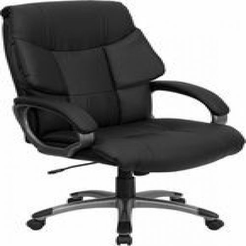 Flash Furniture BT-9123-BK-GG High Back Black Leather Executive Office Chair