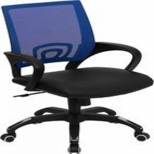 Flash Furniture CP-B176A01-BLUE-GG Mid-Back Blue Mesh Computer Chair with Black