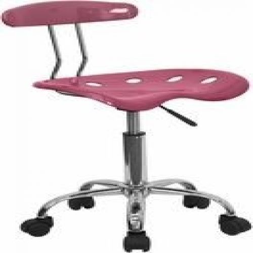 Flash furniture lf-214-pink-gg vibrant pink and chrome computer task chair with for sale