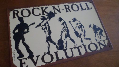 Rock N Roll Evolution Tin Metal Sign Wall Art Decoration