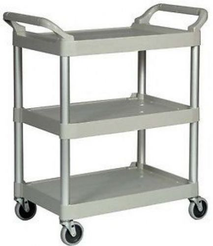 Rubbermaid FG342488PLAT Light Duty Service 3-Shelf Utility Cart