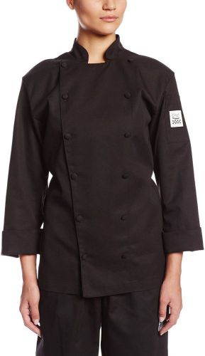 Chef revival black ladies cuisinier jacket lite poly ton lj025bk-xl for sale