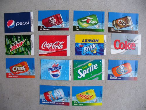 6 BRAND NEW LABELS FOR SODA VENDING MACHINES !!