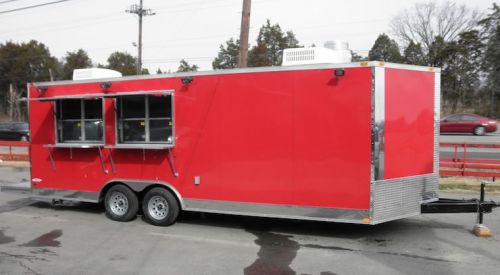 Concession trailer 8.5x24&#039; red - catering food vending event for sale