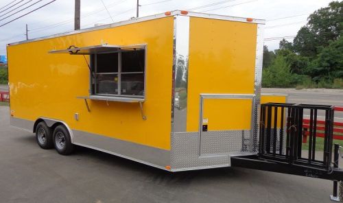 Concession trailer 8.5 x 20 (yellow) enclosed vending food custom for sale