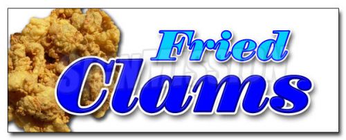 12&#034; FRIED CLAMS DECAL sticker fry clam seafood shell ipswich dinner lunch