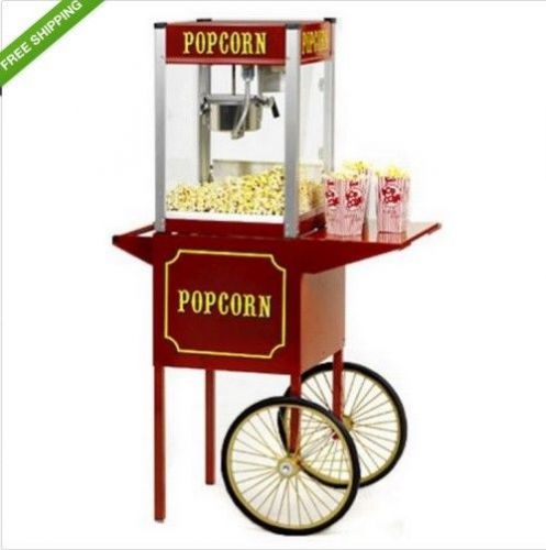 Paragon 4oz theatre popcorn machine with red and yellow cart for sale