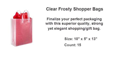 Boutique Speciality Gift Packaging: Clear Shopper Bags (15 Ct. / 10&#034; x 5&#034; x 13&#034;)