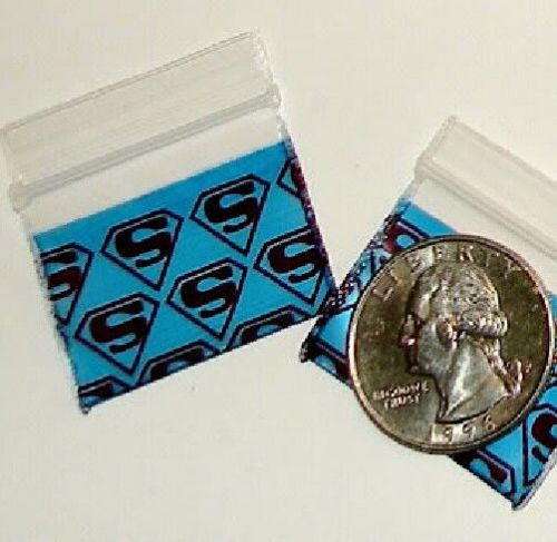 200 Baggies Superman Mini Ziplock Bags 1.25 x 1&#034; Apple reclosable 12510