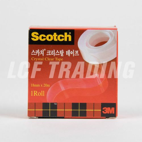 Scotch Crystal Clear Tape / 3M Clear Tape  18mm(0.71&#034;) x 20M(1181&#034;) (1 Roll)