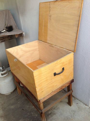 Wood storage box, 30” long x 21” deep by 14.5” tall USED