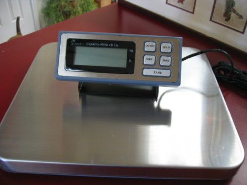14&#034; X 16&#034; BENCH SCALE WITH INSTRUMENT, PERSON WEIGHER , RECEIVING, 400 LB X 0.1