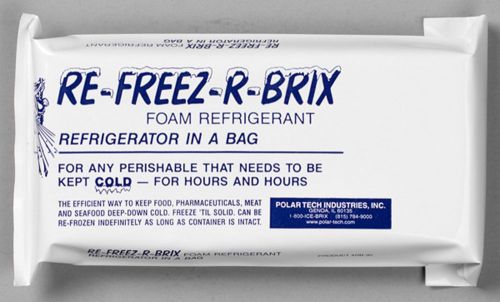 Polar Tech RB30 Re-Freez-R-Brix Foam Refrigerant Pack, 9&#034; Length x 4&#034; Width x 1