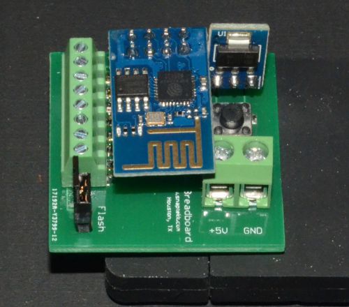 Esp8266 breadboard adapter with reset and flash, 8 pos screw terminal for sale