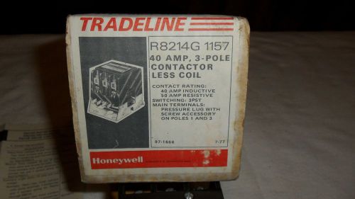 NEW HONEYWELL CONTACTOR LESS COIL R8214 G 1157 40A A AMP 3 POLE R8214G1157