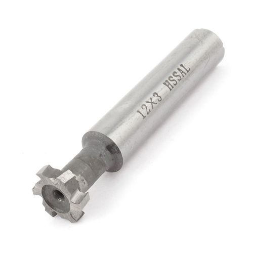 12mm Cutting Dia 3mm Slot 6 Flute HSSAL T-Slot End Mill Milling Cutter