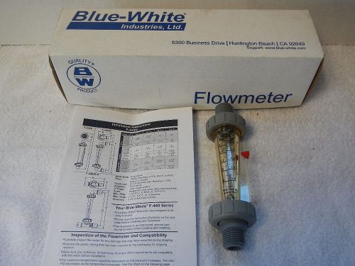 BLUE-WHITE F-440N WATER FLOWMETER 0.2 TO 2.0 GPM, POLYSULFONE, NEW