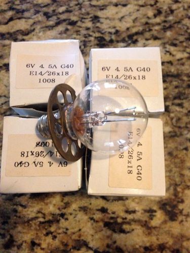 6v 4.5 A G40 E14 26x18  Bulb with Special Base for Ophthalmic Slit Lamp. 6 Bulbs