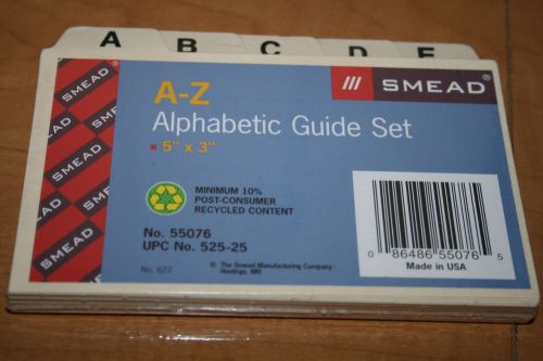 Smead 3 x 5 Alphabetic Guide / Index Card Set 55076 upc 525-25 Free Shipping