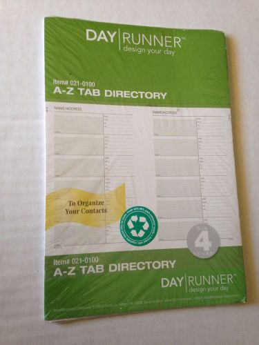 Day Runner A-Z Tab Directory Refill Size 4 (5.5&#034; x 8.5&#034;)