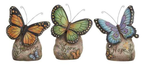 Colorful Polystone Butterfly 3 Assorted