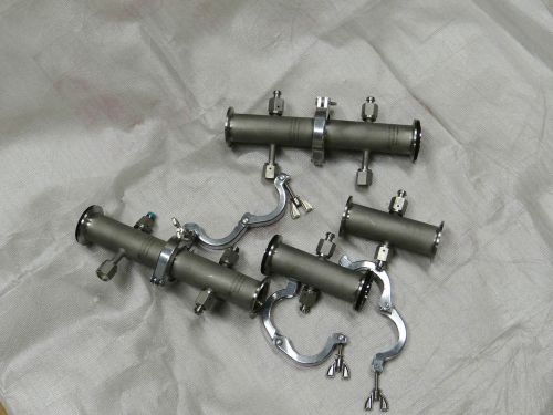 Lot of vaccum tube fittings pipes and swing clamps for edwards pump - vat inv. for sale