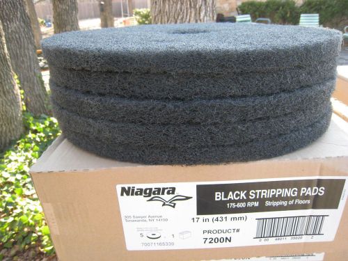 3M  Niagara Stripper  pads size 17 inch Black  7200N 1 CASE -5 pads 175-600 RPM