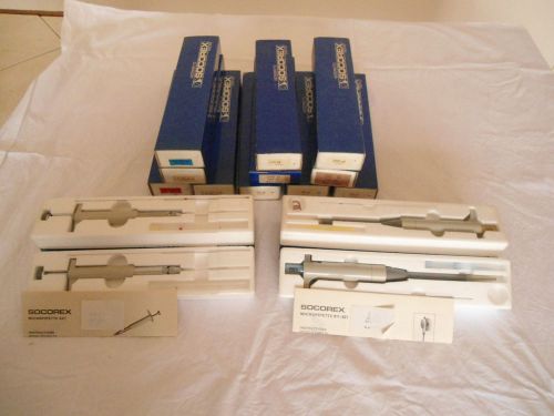 15 MICROPIPETTES LOT, various sizes and kinds SOCOREX, NEW  Swiss made
