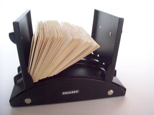 Vintage Rolodex Mod V535 Black Metal Flip 3x5 Business Card File  