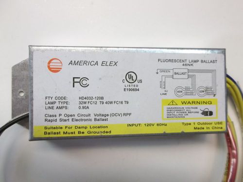 America Elex HD4032-120B Electronic Fluorescent Ballast  32W &amp; 40W Circle Lamp