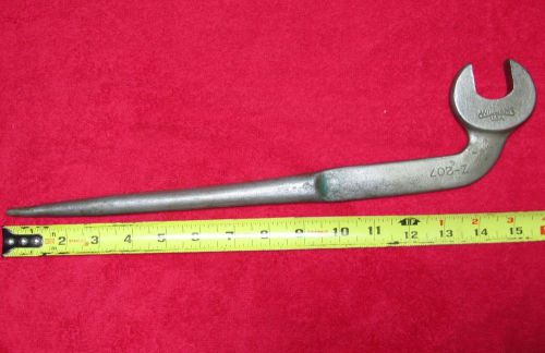 1 Vintage WILLIAMS Spud Wrench Tool  # Z-207 Hardened XT 1 1/16&#034; Open Iron USA