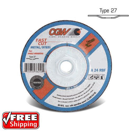 10 pack- 6&#034; x 1/4&#034; x 5/8-11&#034; hub type disc a/o cgw - camel grinding wheels 36260 for sale