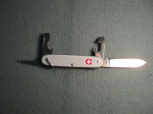 Discontinued Wenger Standard Issue (SI) &#034;Soldat&#034; Silver Alox Swiss Army Knife