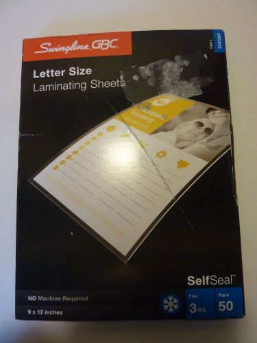 Swingline SelfSeal Letter-Size Laminating Sheets 50 per Pack ONE Missing