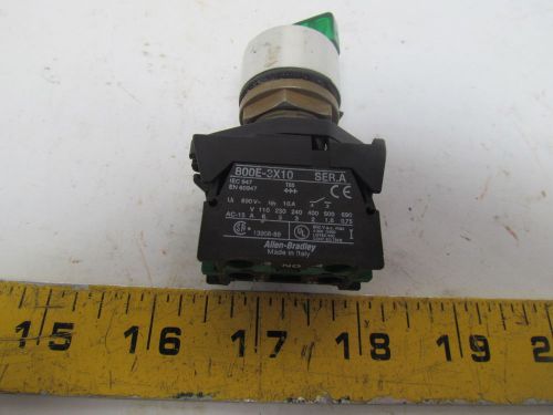 A-b allen bradley 800e-3x10 green illuminated 2-position selector switch contact for sale