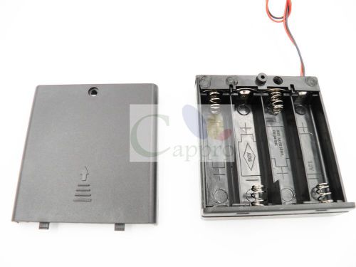 5pcs 4pin 1.5V AA Black Plastic Battery Cell Case Box Holder Battery Case New
