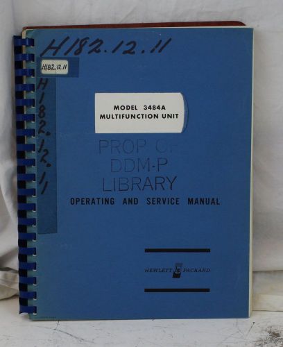 HP 3484A Multifunction Unit Operating &amp; Service Manual Agilent
