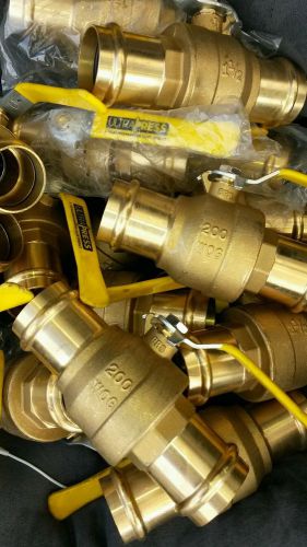 One (1) viega ultra press brass straight ball valve 1 1/2 x 1 1/2 ba-480b 112 for sale
