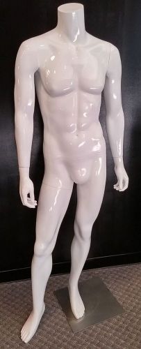 Glossy White Male Mannequin Headless Fullbody