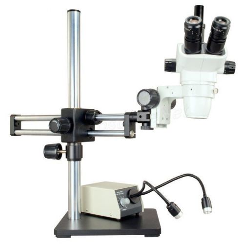 6.7-45X Zoom Stereo Microscope+Bright Dual Gooseneck LED Light+Boom Stand